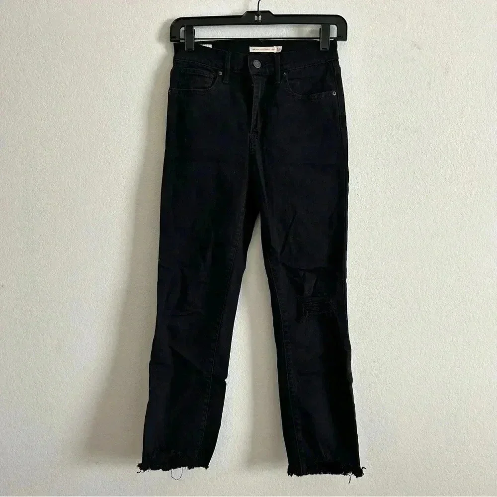 Levi's 724 Straight Crop Jeans |Black Pixel| size 26